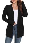 Yincro Women's Lightweight Black Cardigan with Pockets