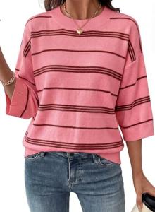 Dokotoo Women’s Striped Oversized Summer Sweater