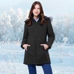WULFUL Women's Long Thicken Puffer Jacket with Fur Hood