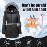 WULFUL Women's Long Thicken Puffer Jacket with Fur Hood