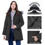 WULFUL Women's Long Thicken Puffer Jacket with Fur Hood