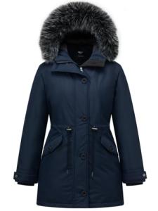 GGleaf Women's Quilted Puffer Jacket with Fur Hood