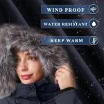 GGleaf Women's Quilted Puffer Jacket with Fur Hood