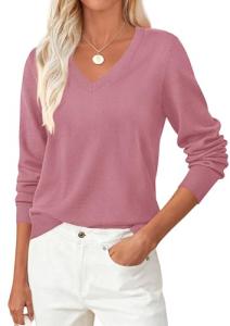 PRETTYGARDEN Women's Cozy Knit V Neck Sweater