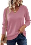 PRETTYGARDEN Women's Cozy Knit V Neck Sweater