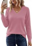 PRETTYGARDEN Women's Cozy Knit V Neck Sweater