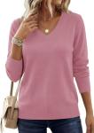 PRETTYGARDEN Women's Cozy Knit V Neck Sweater