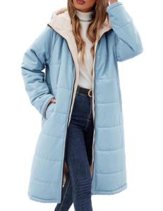 Yusongirl Women's Oversized Sherpa-Lined Puffer Coat
