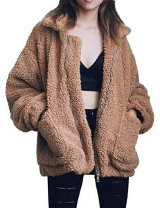 Comeon Women's Oversized Fleece Faux Shearling Coat