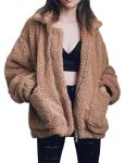 Comeon Women's Oversized Fleece Faux Shearling Coat