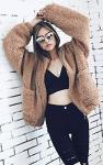 Comeon Women's Oversized Fleece Faux Shearling Coat
