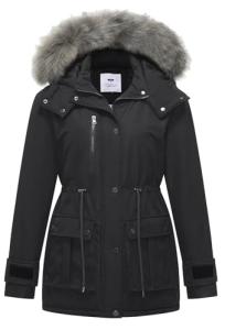 GGleaf Women's Warm Quilted Puffer Jacket, Dark Grey