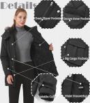 GGleaf Women's Warm Quilted Puffer Jacket, Dark Grey