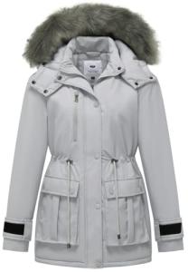 GGleaf Women's Warm Quilted Puffer Jacket - Grey