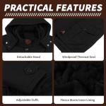 Men's Winter Fleece-Lined Tactical Hooded Jacket