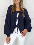 PRETTYGARDEN Women's Chunky Knit Bow Cardigan