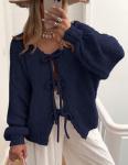 PRETTYGARDEN Women's Chunky Knit Bow Cardigan