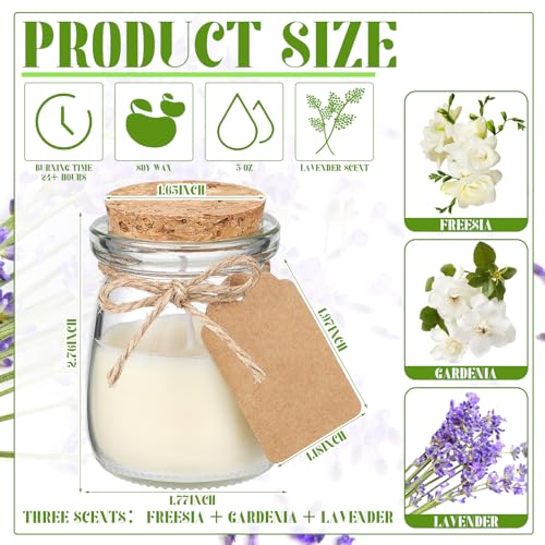 24 Pcs Natural Wax Candle Wedding Favors Set