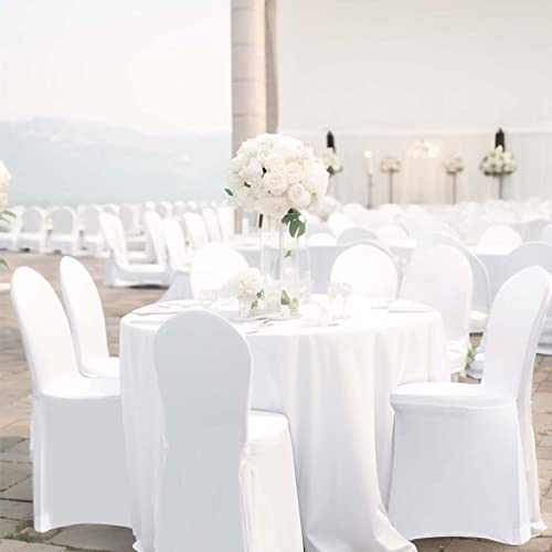 White Stretch Spandex Chair Covers for Party, Banquet