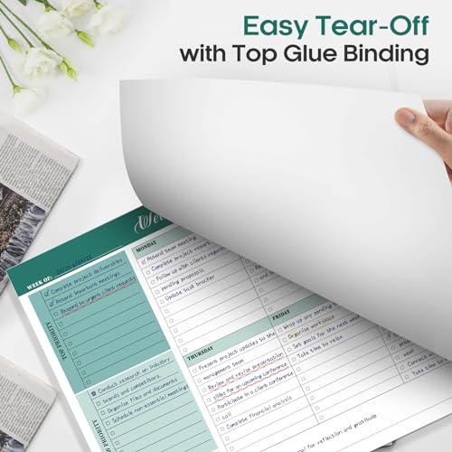 Undated Weekly To-Do List Notepad - 52 Sheets
