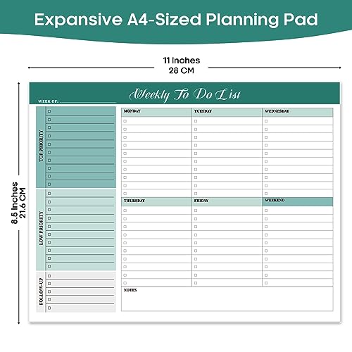 Undated Weekly To-Do List Notepad - 52 Sheets
