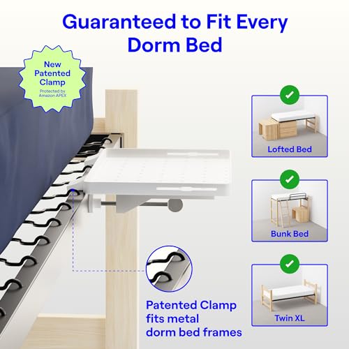 BedShelfie Clip-On Shelf for College Dorm Rooms
