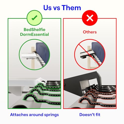 BedShelfie Clip-On Shelf for College Dorm Rooms