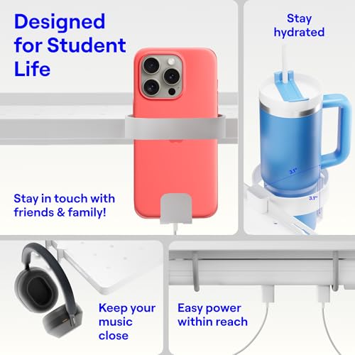 BedShelfie Clip-On Shelf for College Dorm Rooms