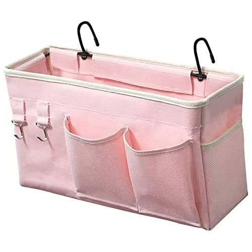 Light Pink Bedside Caddy for Dorm Room Organization