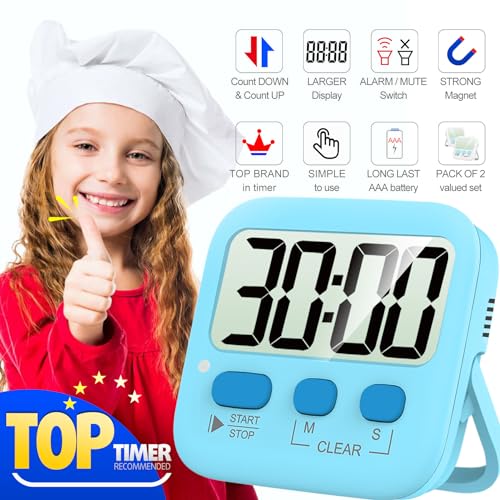 2-Pack Digital Kitchen & Classroom Timers