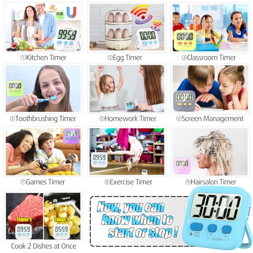2-Pack Digital Kitchen & Classroom Timers