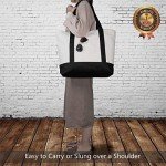 Stylish Canvas Tote Bag with External Pocket