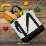 Stylish Canvas Tote Bag with External Pocket
