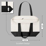 Stylish Canvas Tote Bag with External Pocket