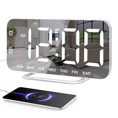 Sleek LED Alarm Clock with Dual USB Ports