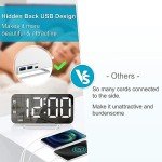 Sleek LED Alarm Clock with Dual USB Ports