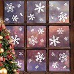 135Pcs Christmas Snowflake Window Clings Decorations
