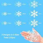 135Pcs Christmas Snowflake Window Clings Decorations