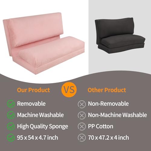 LOVMOC Pink Fluffy Bean Bag Sofa Bed