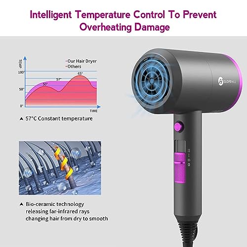 Ionic Hair Dryer - 1800W Fast Drying Power