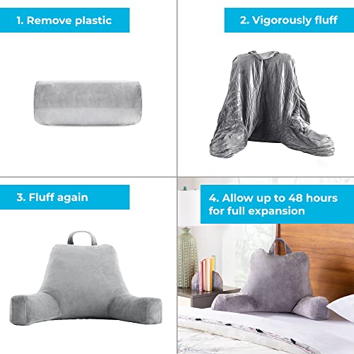 LINENSPA Reading Pillow with Shredded Memory Foam