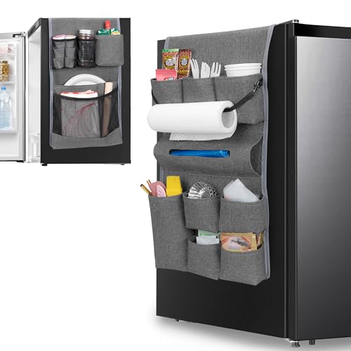 Mini Fridge Organizer with 14 Pockets for College