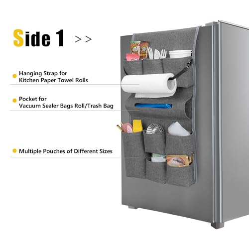 Mini Fridge Organizer with 14 Pockets for College