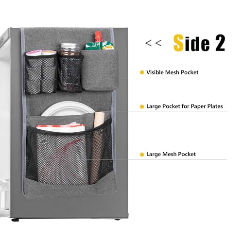 Mini Fridge Organizer with 14 Pockets for College