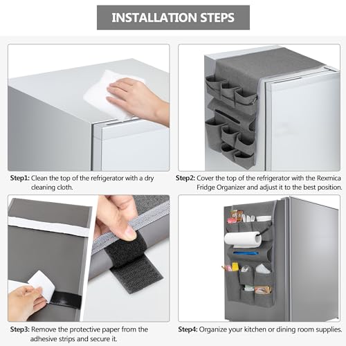 Mini Fridge Organizer with 14 Pockets for College
