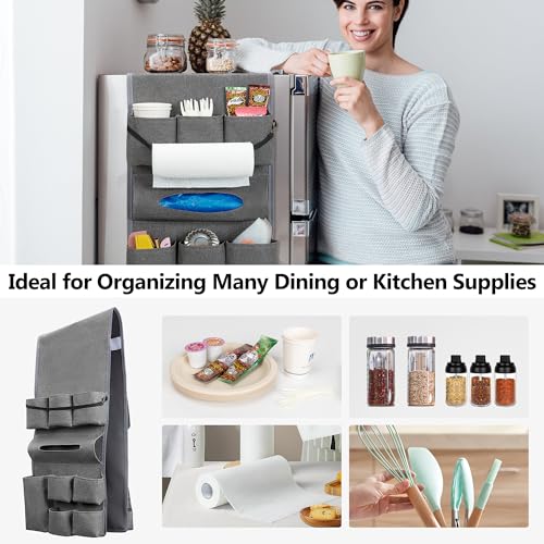 Mini Fridge Organizer with 14 Pockets for College