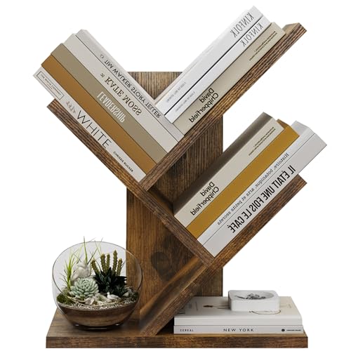 Tajsoon 3-Tier Rustic Bookshelf for Home Office