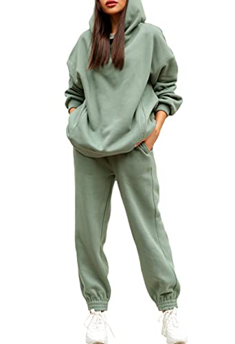Fixmatti Women's Green Hoodie and Jogger Set