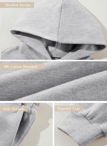 Aleumdr Women's Grey Hoodie and Sweatpants Set