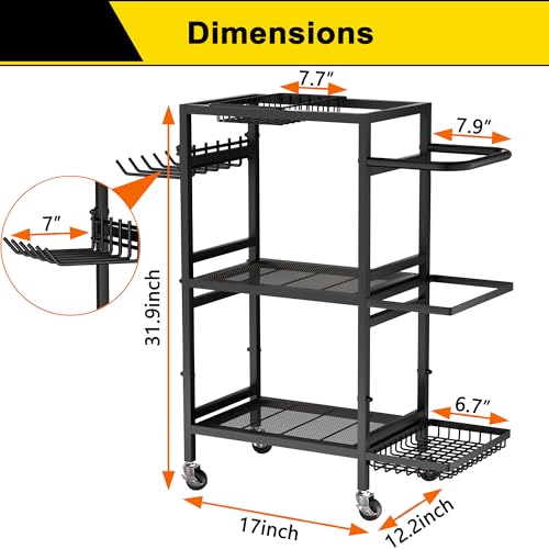 3-Tier Yoga Mat Storage Rack with Wheels
